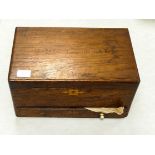 19th Century Inlaid Jewellery Box with the Inlaid Name Anne Cordal, length 35cm