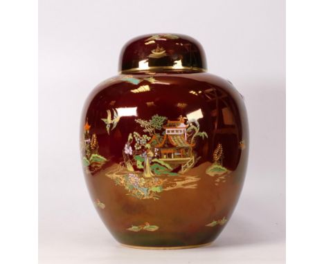 Carltonware Rouge Royale Mikado patterned Large Ginger Jar, height 26cm 