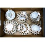 Floral and gilt tea ware to include cups, saucers, milk jug, sugar bowl, side plates etc ( 1 tray)