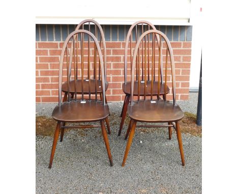 Four Mid-century Ercol Dining Chairs (4) 