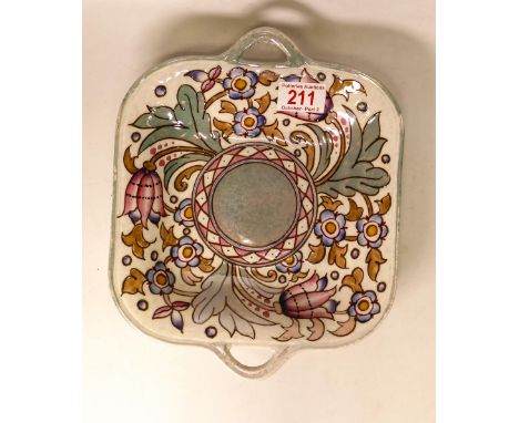 Charlotte Rhead Bursley Ware Tubelined Handled Platter, length 28cm 