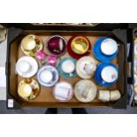 A collection of coffee cans / cups and saucers to include Wedgwood, Crown Devon, Hammersley, Aynsley