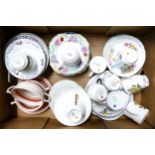 Mixed Shelley ware to include soups bowls, 30 side plates, 20 saucers, 10 cups ( 64 pieces)