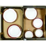 A collection of Spode dinner ware to include 4 Bordeaux dinner plates. Consul crimson dinner