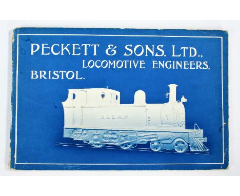 PECKETT &amp; SONS LTD. LOCOMOTIVE ENGINEERS, Bristol , circa 1920s, 78 page catalogue illustrating and detailing with techni