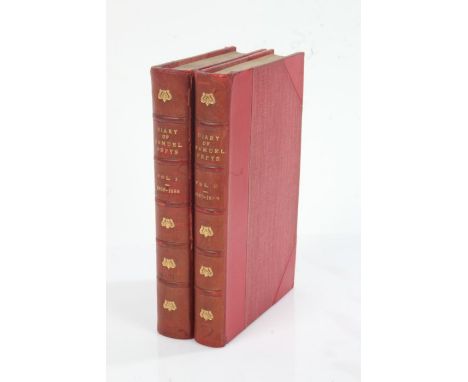 The Diary of Samuel Pepys Vol 1 &amp; 2 Published by Robert Riviere &amp; Sons Ltd both Volumes are half red leather bound wi