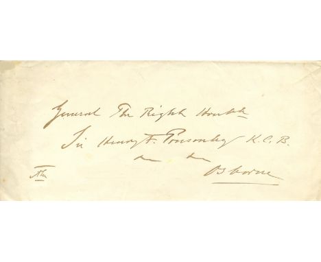 EDWARD VII: (1841-1910) King of the United Kingdom 1901-10. Autograph Envelope Signed, with his initials ('AE') as Prince of 