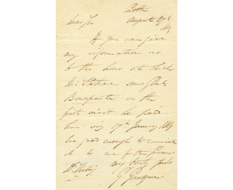 GORREQUER GIDEON: (1780-1841) Anglo-French Lieutenant Colonel. Best known for serving as the aide-de-camp to Hudson Lowe duri