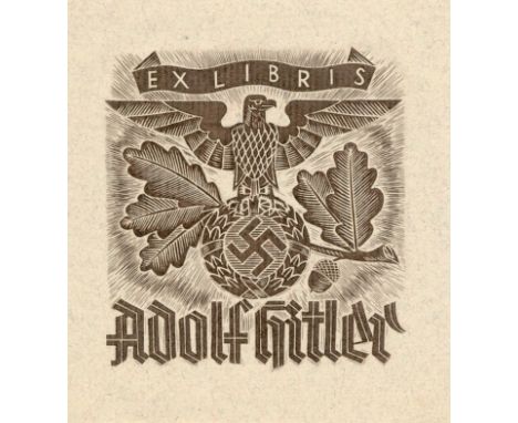 [HITLER ADOLF]: (1889-1945) Fuhrer of the Third Reich 1934-45. An Adolf Hitler's original personal unused printed 12mo bookpl