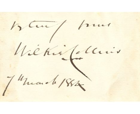 COLLINS WILKIE: (1824-1889) English Novelist and Playwright. His work The Moonstone (1868) is widely considered the first mod