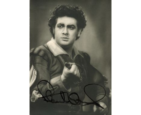 OPERA: Selection of vintage signed postcard photographs by various male opera singers, including Placido Domingo, Luciano Pav