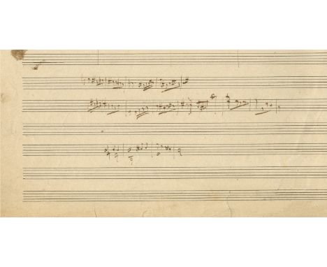 OFFENBACH JACQUES: (1819-1880) German-born French Composer. Autograph Musical Manuscript, unsigned, one page, oblong 8 x 4 mu