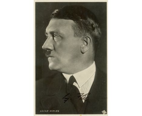 HITLER ADOLF: (1889-1945) Fuhrer of the Third Reich 1934-45. A good vintage signed postcard photograph, the image depicting H