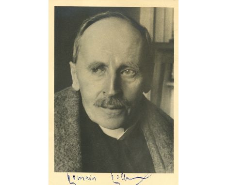 ROLLAND ROMAIN: (1866-1944) French Dramatist &amp; Novelist, Nobel Prize winner for Literature, 1915. A good vintage twice si