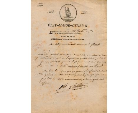 BERTHIER LOUIS-ALEXANDRE: (1753-1815) Marshal of France, Prince of Neuchatel. Chief of Staff under Napoleon. L.S., Alex Berth