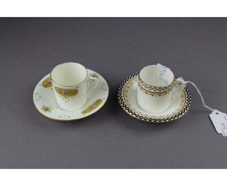 Two Shelley coffee cans &amp; saucers, Nos. 10797 &amp; 8627