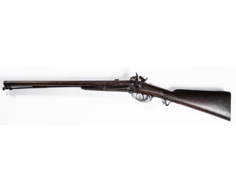A double barrelled 14 bore smooth bore cavalry percussion carbine of the Scinde Irregular Horse, barrels 21" with two folding