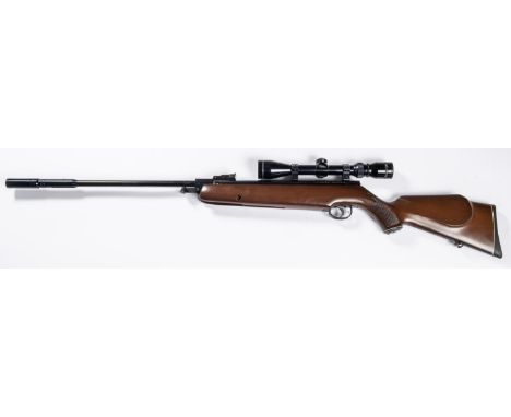 A .22" Webley Omega break action air rifle, number 825941, with adjustable rearsight, sound moderator and Tasco Silver Antler