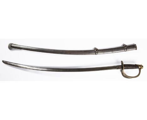 A reproduction US Civil War period cavalry trooper's sword, the blade stamped "Ames Mfg Co, Chicopee, Mass" and dated "1862",