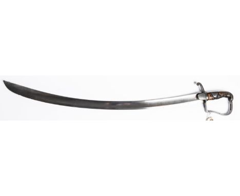 A 1796 pattern Light Cavalry trooper's sword, the blade having ordnance inspector's mark and "Osborn" on the back edge. Basic