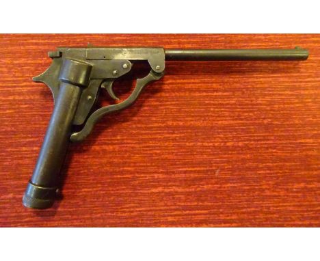 A scarce .177" all steel Lincoln Jefferies "The Lincoln Air Pistol", c 1921-1930, 11" overall, number 653, marked on the righ