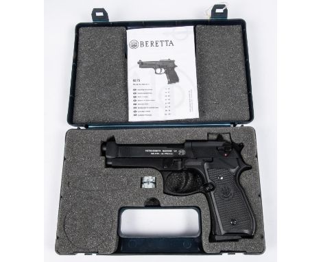 A .177" Italian Beretta Mod 92FS CO2 repeater pistol, number H172076838, matt black finish with chequered black grips. New Co