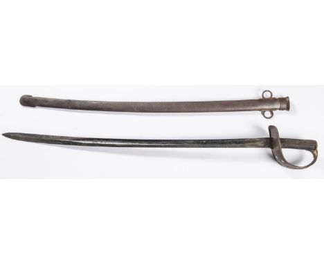 An 1882 pattern cavalry troopers' sword, single edged blade 34½" , various stamps including "YC", "95" etc; steel hilt, in it