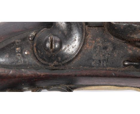 A .65" Volunteer Light Dragoon flintlock holster pistol by D. Egg, barrel 9" marked "D Egg. London" and with Tower private pr