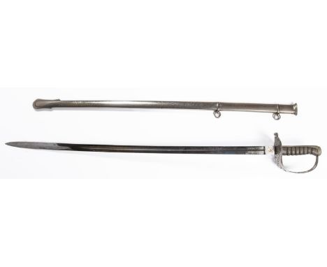 An Edward VII 1887 pattern Heavy Cavalry officer's sword by Henry Wilkinson, blade 35" number 39848 (1903), in its nickel pla