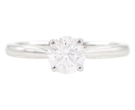 18ct white gold single stone round brilliant cut diamond ring, hallmarked, diamond approx 0.50 caratCondition Report: Approx 