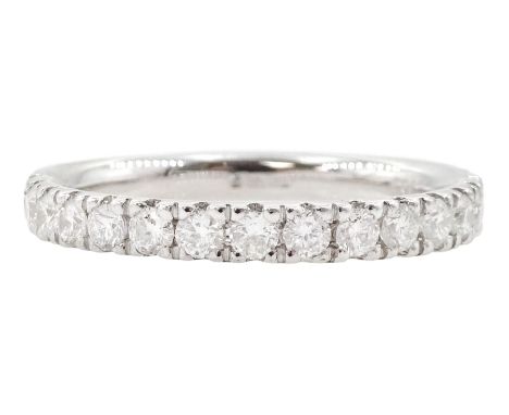 18ct white gold round brilliant cut diamond three quarter eternity ring, hallmarked, total diamond weight approx 0.45 caratCo