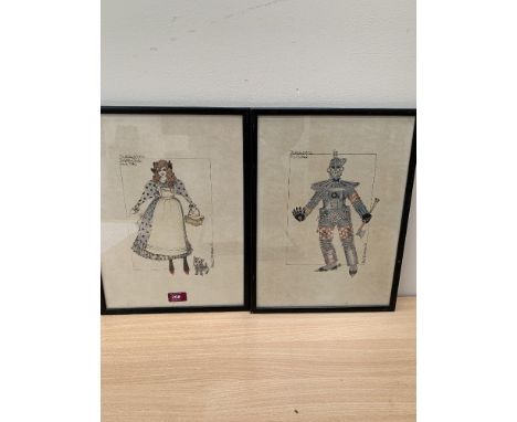 MARK THOMPSON. BRITISH 20TH CENTURY Four costume designs for the Wizard of Oz. Signed and dated '87. Prints on paper. 10' x 6