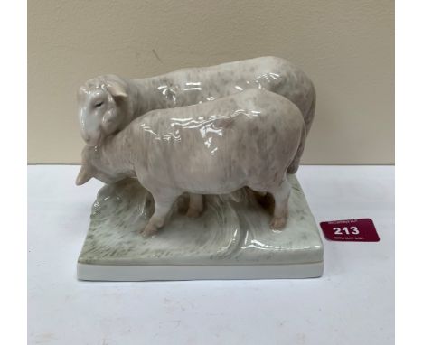 A Royal Copenhagen sheep group by Chris Thomsen. 6' long