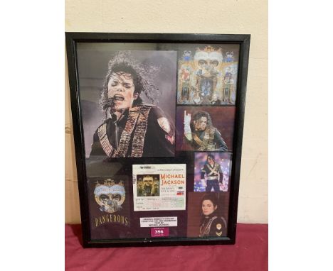 Popular Culture. Michael Jackson. Framed photographs and concert ticket