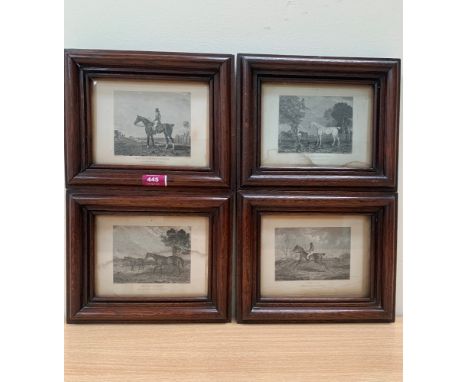 Four equestrian prints after Marshall in oak frames. 8¾' x 10¼' overall