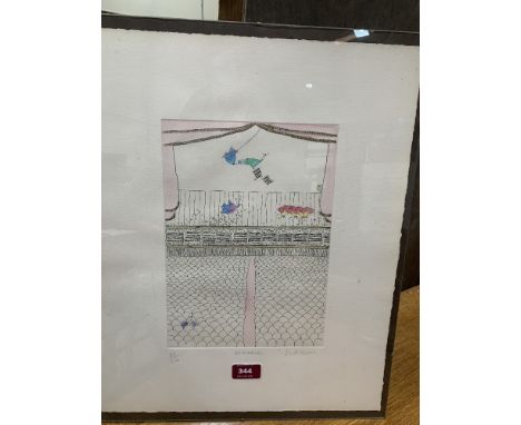 K. WILKINSON. BRITISH 20TH CENTURY Rehearsal. Signed, inscribed and numbered 162/200. Lithograph 11' x 8' image size