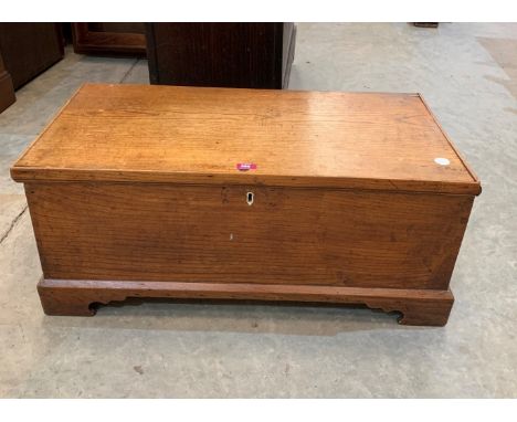 A 19th century oak chest on bracket feet. 34' wide