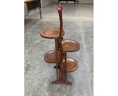 A vintage mahogany folding cakestand