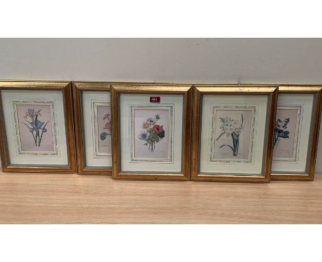 Six botanical prints after Redoute. 7½' x 5'