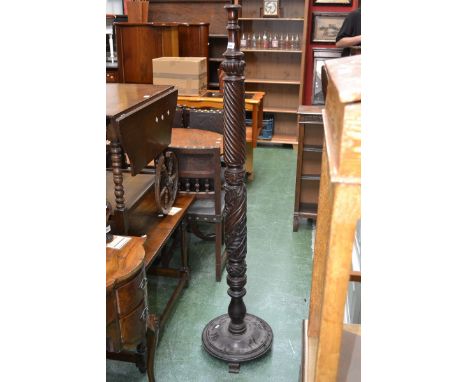 Georgian mahogany carved column as a standard lamp 