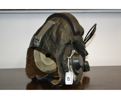 A leather pilot's helmet