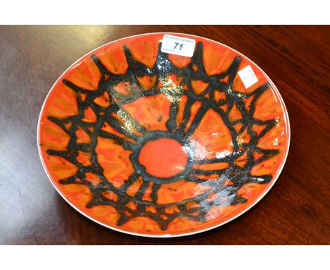 A Poole pottery shaped dish in the form of a Chinese hat