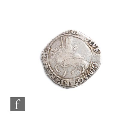 Charles I - Halfcrown, mint mark R, Tower mint under Parliament, clipped, 1644-45. 