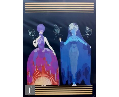 AFTER ROMAN DE TIRTOFF (Erte) - 'Twins', photographic reproduction print, unframed, mounted, 27cm x 30cm, also a large quanti