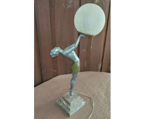 Lamp 58cm high. Plug removed. 