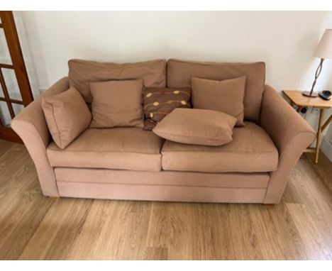 Brown large two-seater sofa 204cm (including arms) 96cm depth 