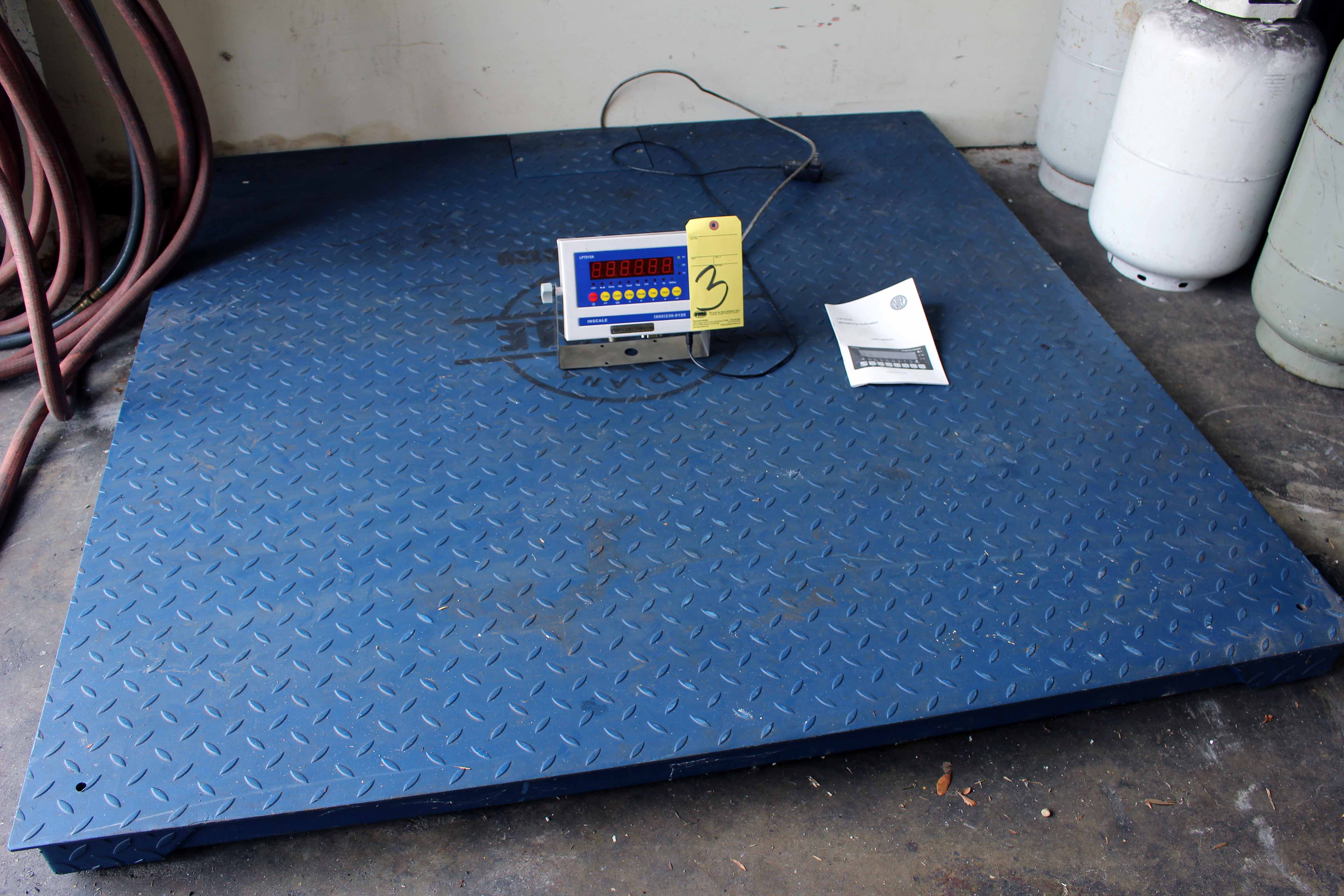 PLATFORM SCALE, INSCALE 20,000 LB. CAP., Mdl. LP7510A, 5' x 5' platform