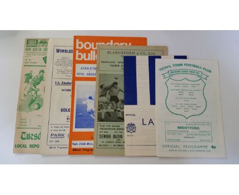 FOOTBALL, programmes for league v non-league, mainly 1960s, inc. Ashford Town v QPR 1961, Yeovil v Brentford 1972 &amp; Arsen