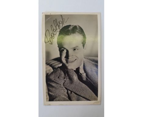 CINEMA, signed postcard by Bob Hope, official promotional portrait, 3.5 X 5.5, VG
