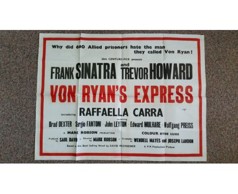 CINEMA, poster, Von Ryans Express, ft. Frank Sinatra &amp; Trevor Howard, pin-holes to edges &amp; corners, small tear to top